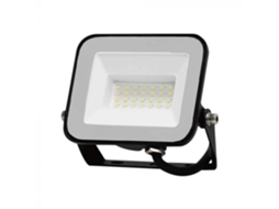Projetor Led Chip Samsung 20w 4000k Corpo Preto/vidro Cinza V Tac