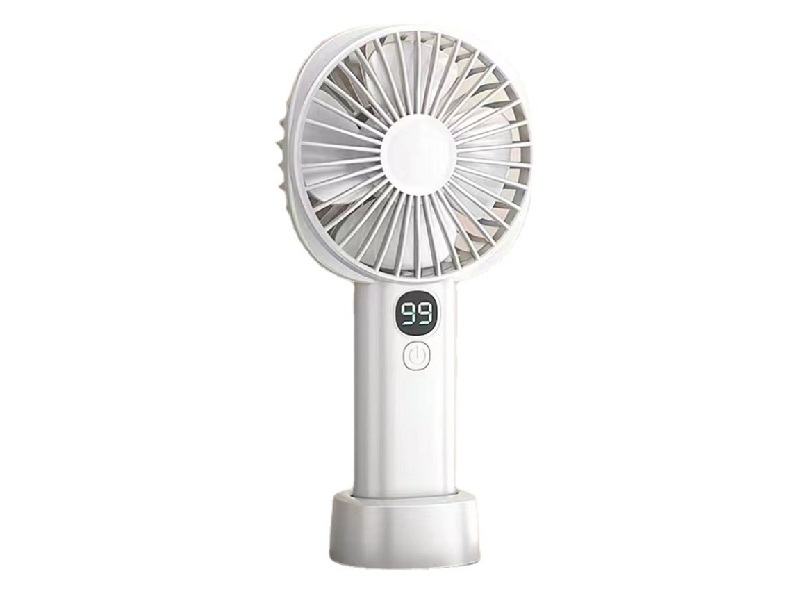 Ventilador Portátil Usb Recarregável 5 Velocidades Branco