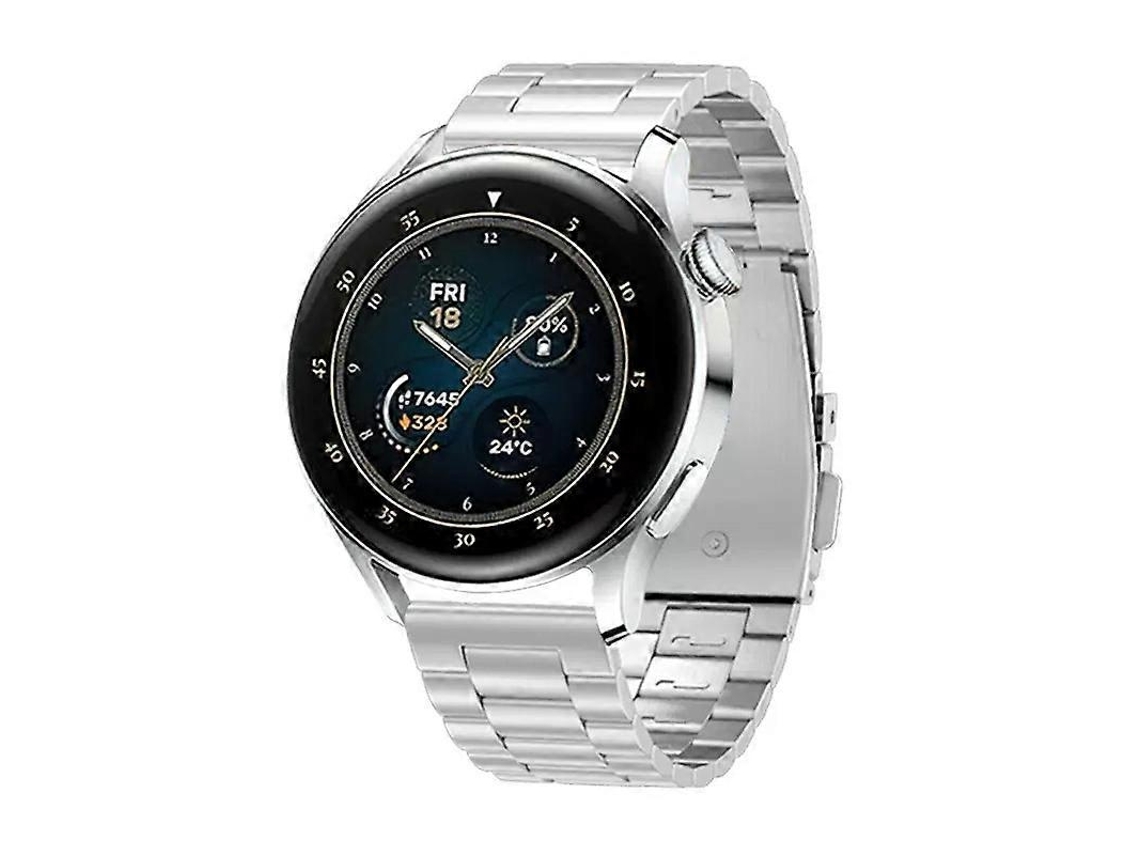 Pulseira De Aço Titânio Com Fivela Plana De Três Tiras Para Huawei Watch Gt4 / Gt3 / Gt2 46mm