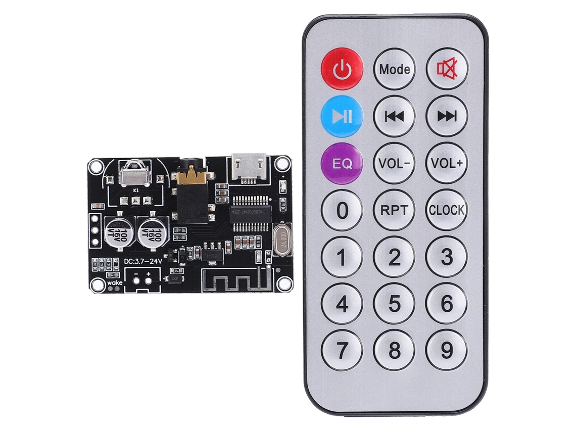 Módulo Amplificador De Potência Estéreo Com Receptor Bluetooth 5.0, Placa Decodificadora E Controle Remoto Xy-wrbt