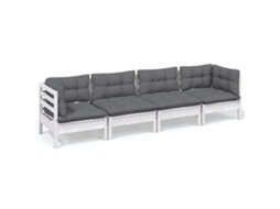 Conjunto de 4 Lounge de Jardim C/ Almofadões Pinho Maciço MAISON EXCLUSIVE