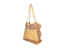 Bolsa Praia Mesh Oxford Plegável Leve Viagem Khaki