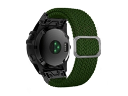 Bracelete de Nylon 26Mm Ajustável com Fivela para Garmin Fenix 7X/Fenix 3/3 Hr Verde
