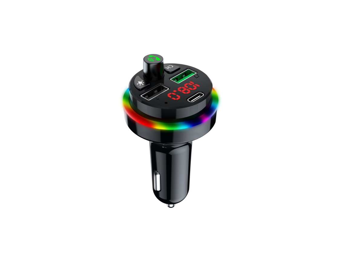 Transmissor Fm Bluetooth 5.0 Veicular, Usb, Carga Rápida, Led
