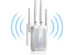 Amplificador Wi-Fi Slowmoose Dual Band 2.4G/5G, 1200 Mbps, alcance de 10.000 pés quadrados, compatível com mais de 45 dispositivos (branco)
