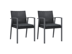 Garden Chair, Garden Chairs Vidaxl Preto Rattan / Vime (n/a)