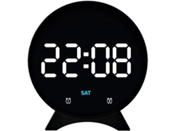 Despertador Eletrônico Led Com Exibição De Data, Dia Da Semana, Temperatura E Três Níveis De Brilho (preto)