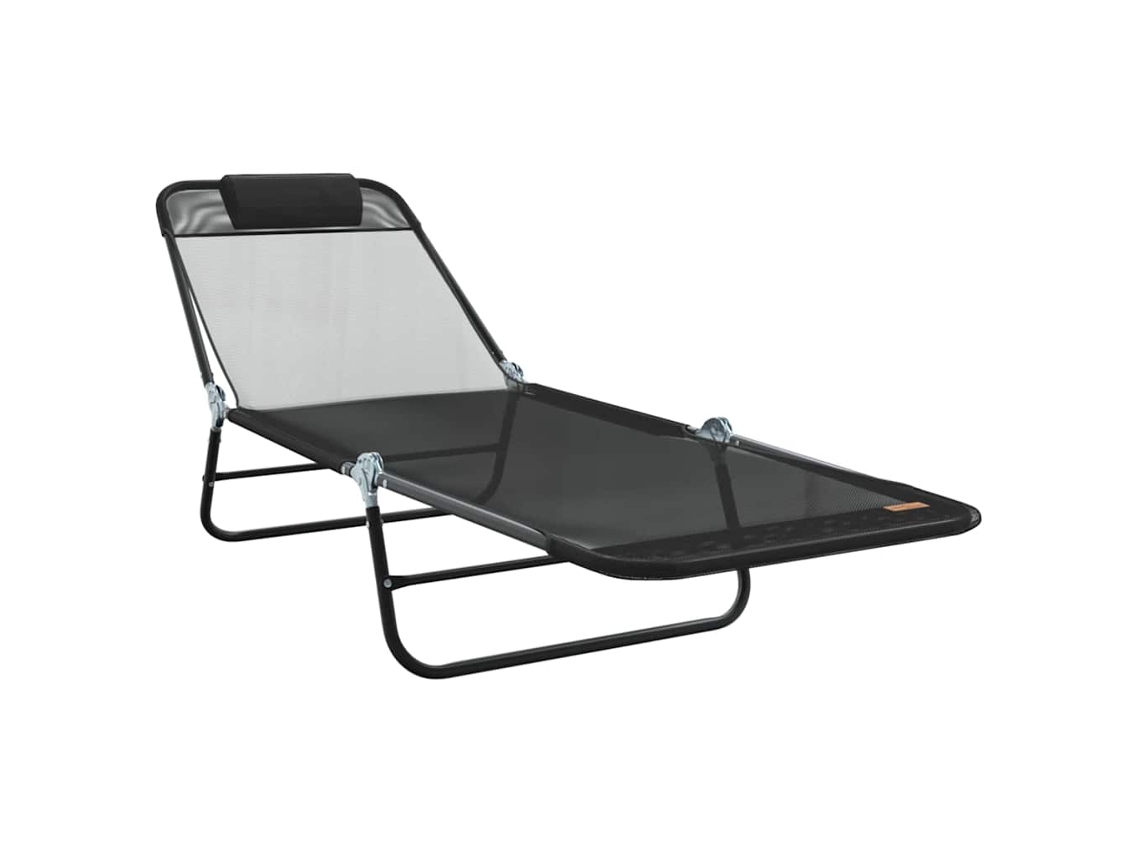 Maison Exclusive - Espreguiçadeira Dobrável Preto 182 X 55 X 85,5 Cm Textilene