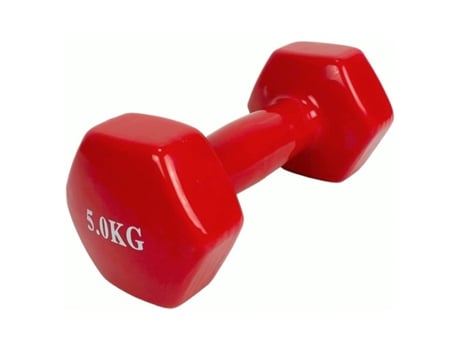 Haltere 5Kg Peso de Aço Coberto de Vinil Macio e Antiderrapante Exercício em Casa, Ginástica, Musculação COSHANO
