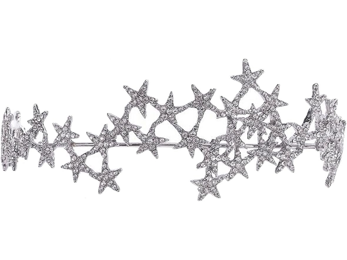 Faixa de cabelo reutilizável em zinco prateado para mulheres, acessório para cabelo.