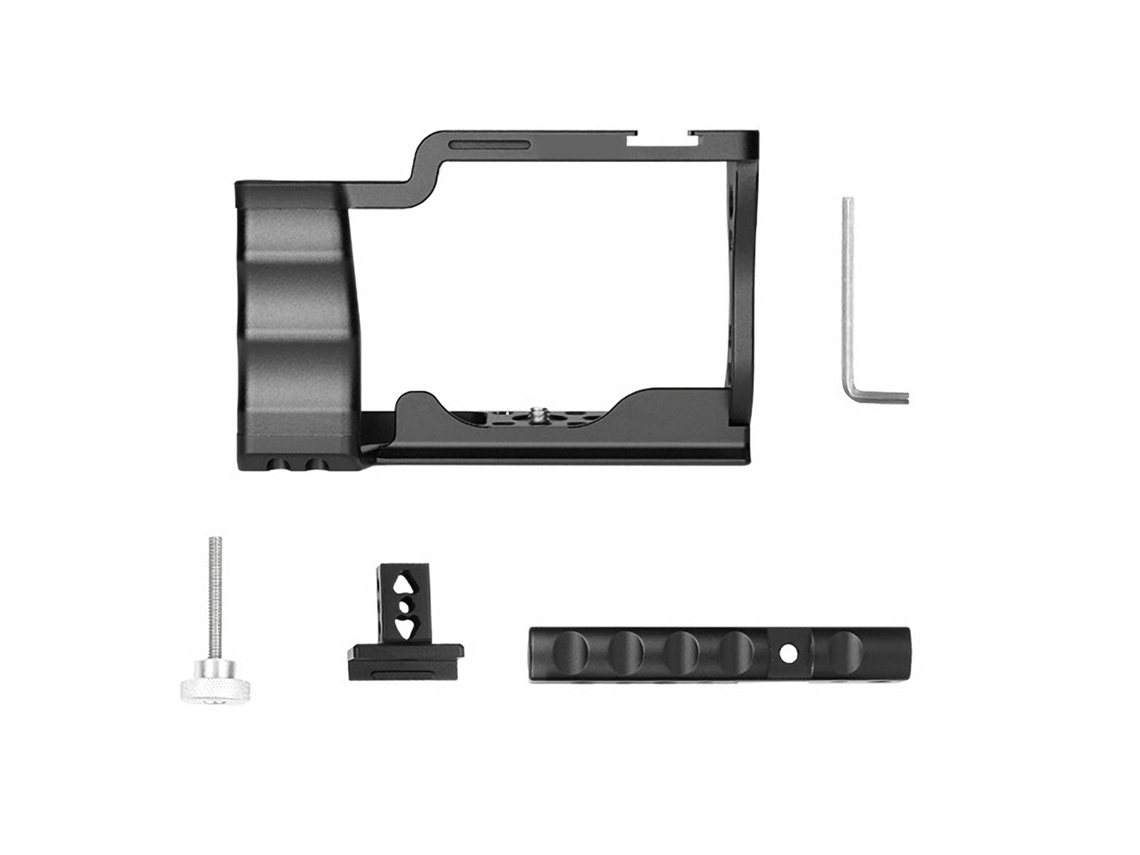 2026 kit de Mango Superior para Jaula de Cámara Andoer, Jaula de Video para Canon M50, Aluminio com Cold Shoe