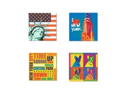 Laxiscreed Quadro Decorativo Com Quatro Telas Pintadas A Spray Em Estilo Urbano Nova York