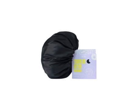 Chapéu anti-frizz de cetim preto pop com elástico ajustável de camada única tamanho soulta