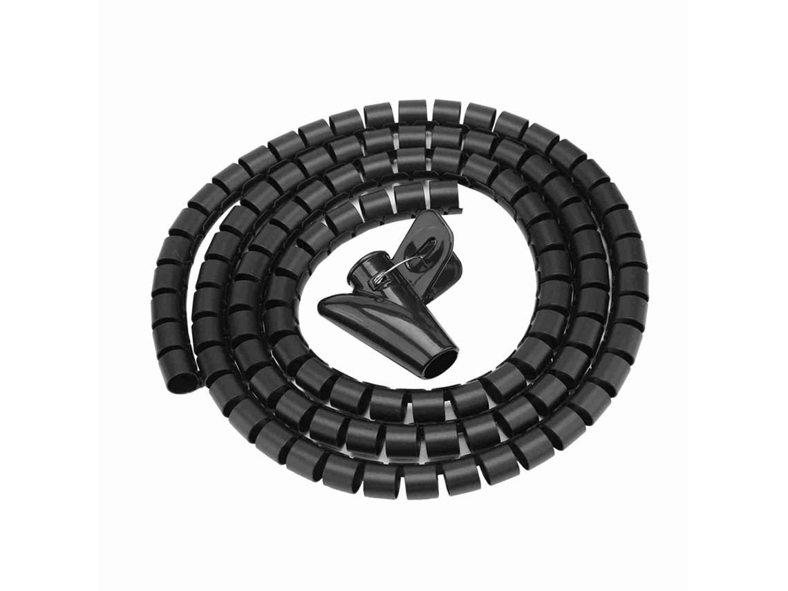Organizador De Cabos Tubo Espiral Flexível Protetor De Fios Armazenamento Preto 1.5m*16mm