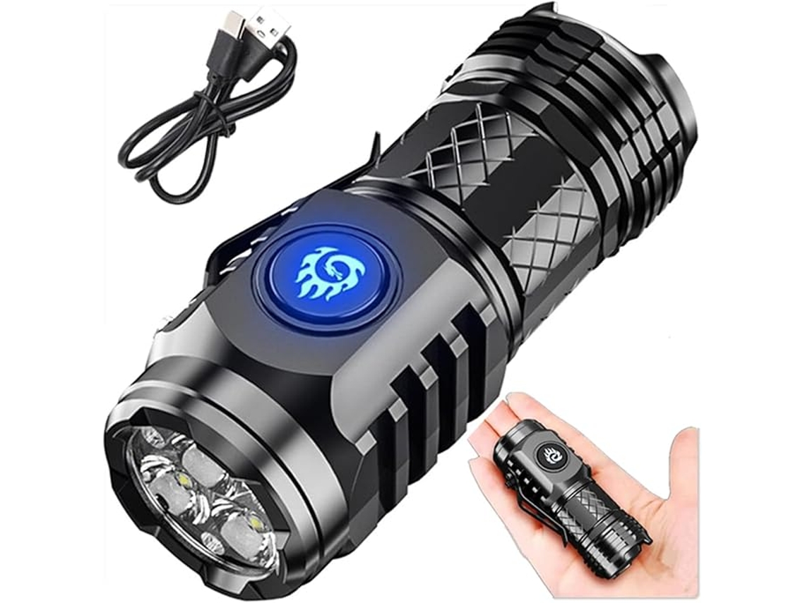 Lanterna Monstro De Três Olhos Mini Lanterna Portátil Cinco Modos Super Brilhante Lanterna De Mão Recarregável Aquaforge