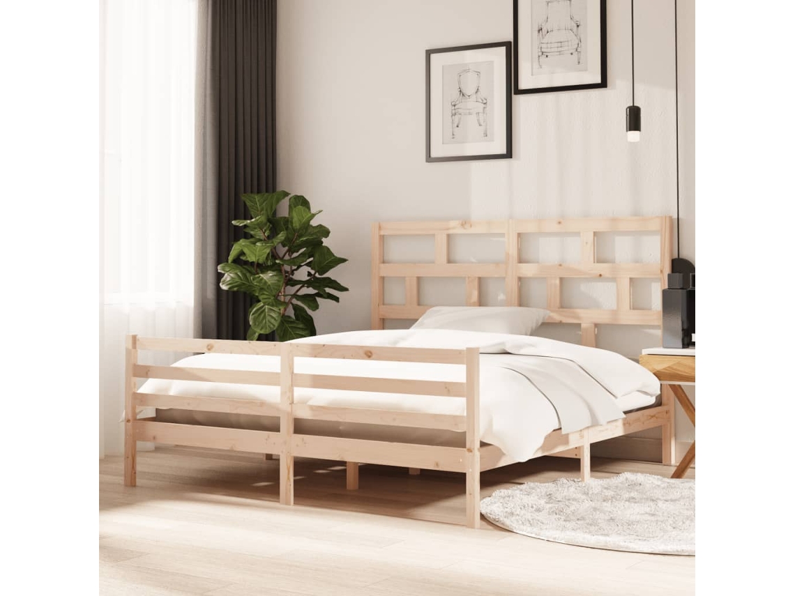 Estrutura De Cama Super King 180x200 Cm Madeira Maciça