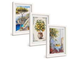 Composição De Quadros Limoeiro-do-mar À Mesa Espelharte (3 Peças 20x30 Cm)