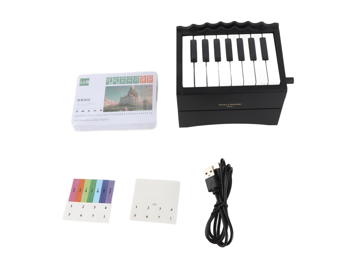 Calendário Mesa Piano Mínimo 15 Teclas Decorativo Multifuncional