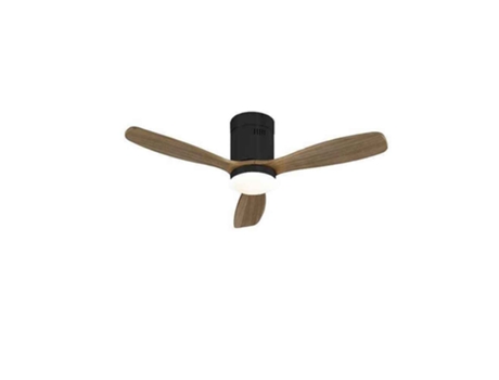 Ventilador DC SIROCO mini preto marrom LED integrado 107 cm SCHULLER
