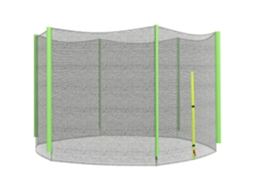 Rede de segurança para trampolim Ø244 Cm, anti uv, porta com zíper, para 6 postes verdes