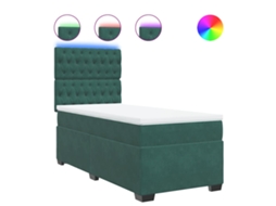 Box Spring Bed, Box Spring Beds Vidaxl Verde Veludo (90 X 190 Cm)