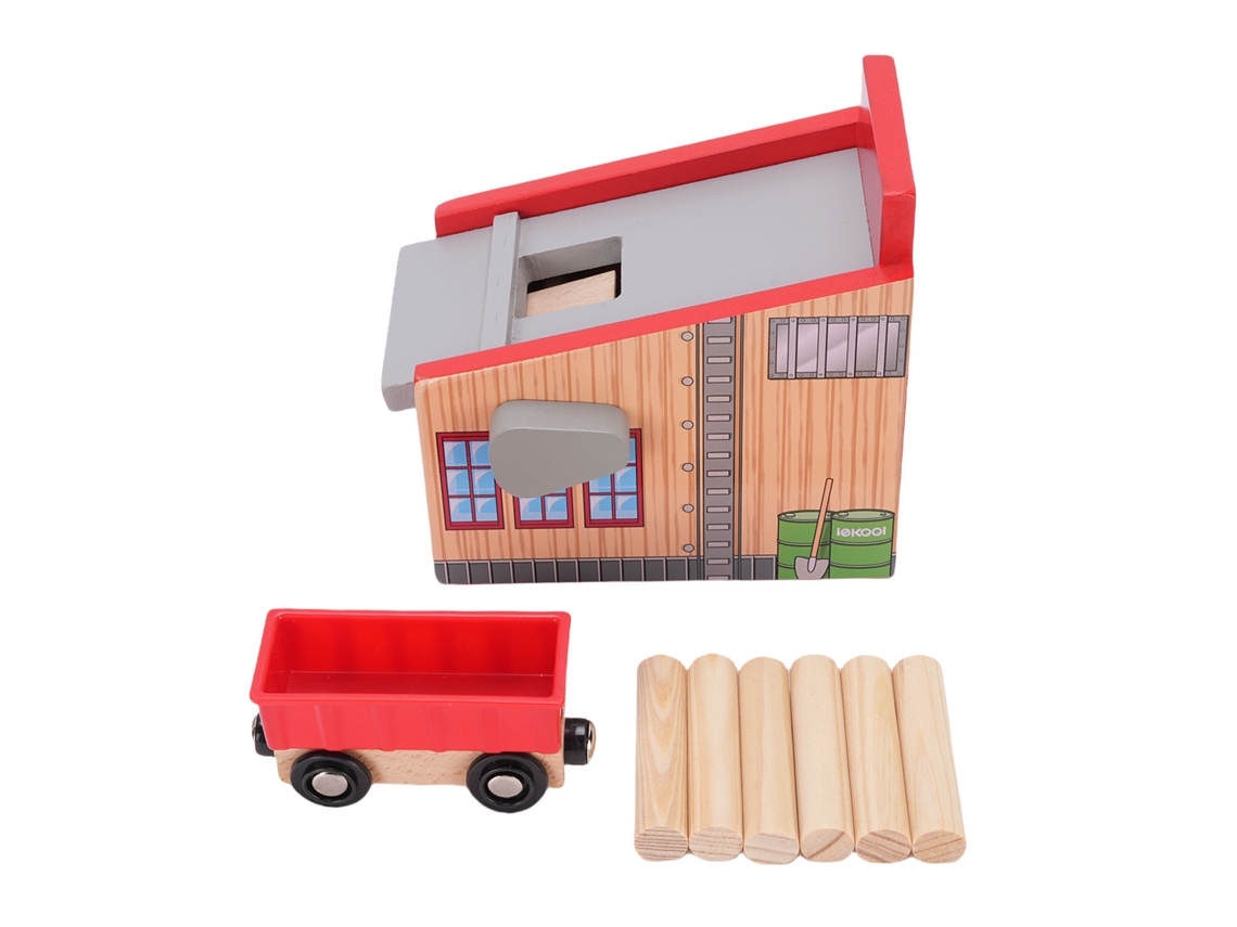 8 Peças Acessórios De Trilho De Trem De Madeira Expandíveis Para Brinquedo Ferroviário Infantil
