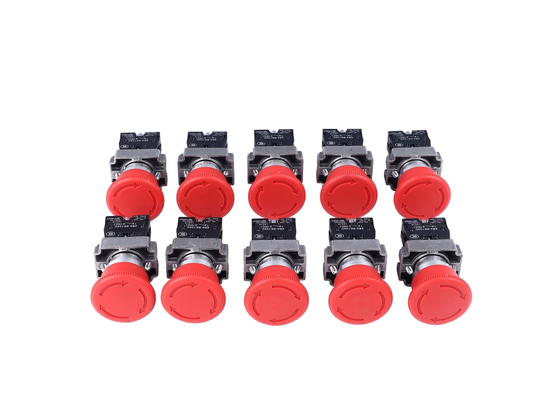 Interruptor Push button Auto bloqueante Alumínio Resetável Conjunto 10 Unid S/MARCA