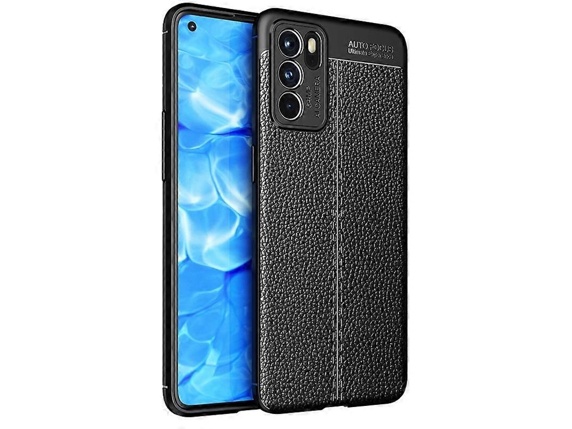 Capa De Tpu À Prova De Choque Com Textura De Lichia Para Oppo Reno6 5g