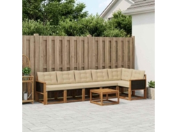 Vidaxl Conjunto De Sofás Para Exterior 7 Pcs Natural E Bege