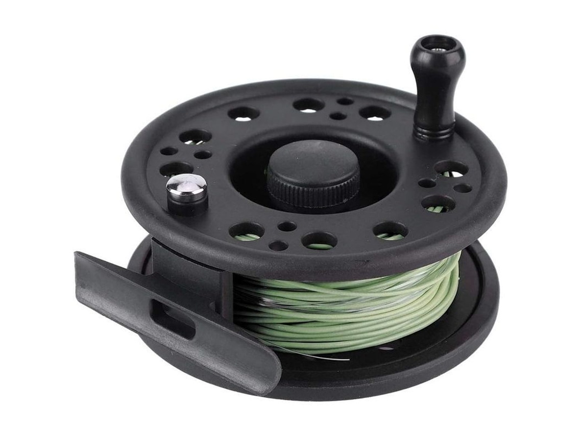 Reel De Pesca Com Mosca Linjou Roda Intercambiável Acessório Plástico Verde Gla5/6