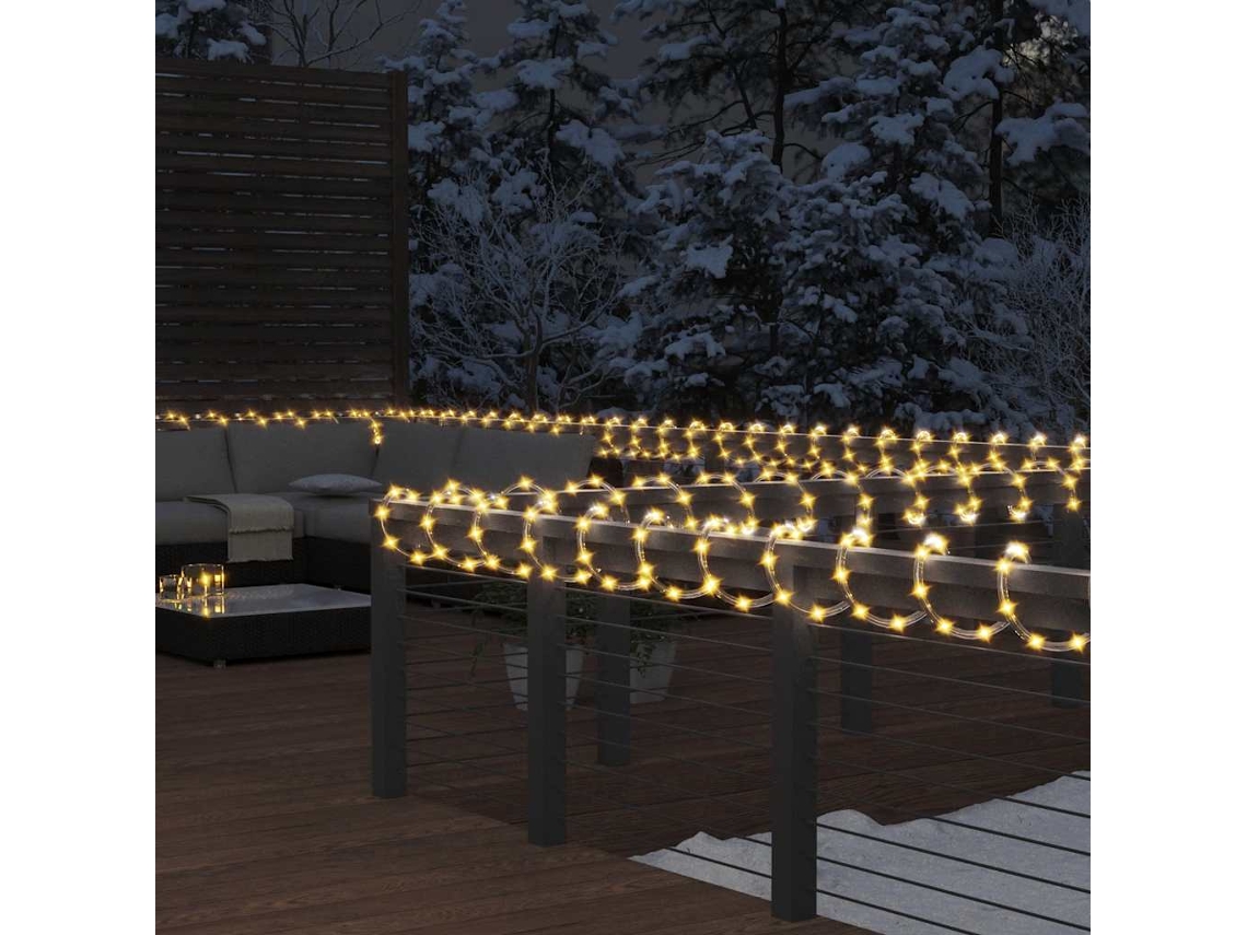 Vidaxl Cordão De Luzes Com 1200 Luzes Led 50 M Pvc Branco Quente