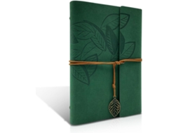 Caderno De Couro A5, Diário De Viagem Recarregável, Desenho Para Preencher, Verde