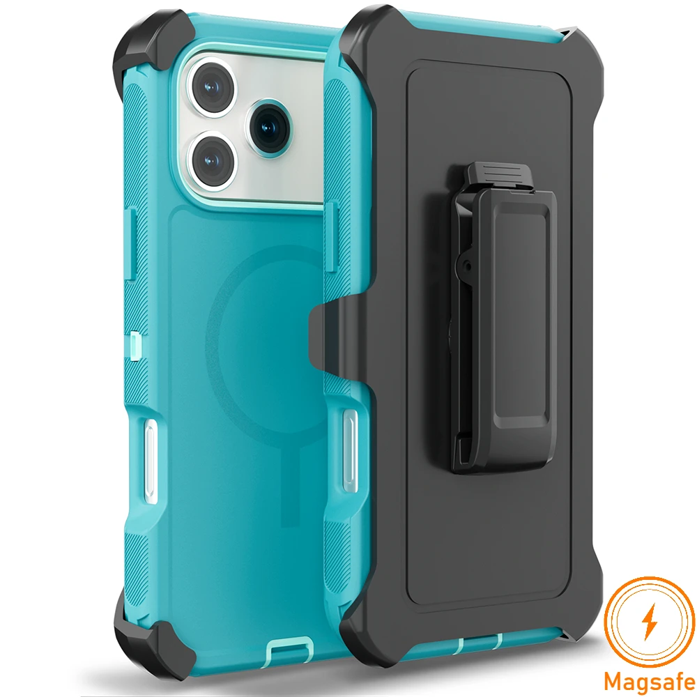 (azul Celeste, Iphone 15 Pro) Capa Magnética Para Celular, Compatível Com Magsafe, Resistente E Durável, À Prova De Choque, Com Clipe.