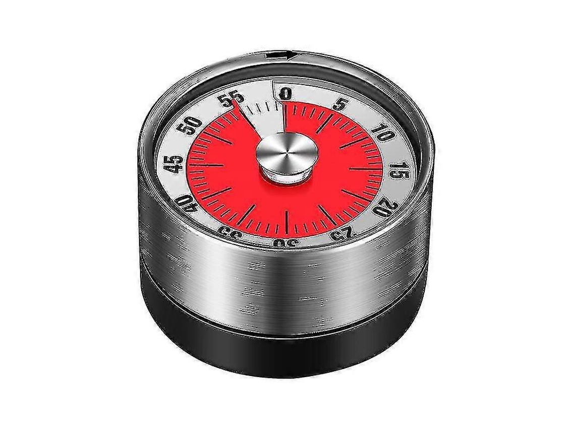 Cubo Cronômetro Prata/vermelho, 62x62x62mm, Com Função De Contagem Regressiva E 2 Pilhas Aaa