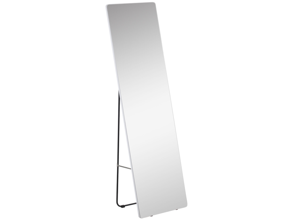 Espelho de Pé Liga de Alumínio e Vidro Cor Prata 45x37x158.5 cm Homcom