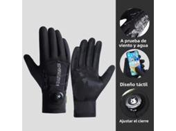 Luvas de Ciclismo de Inverno Masculinas, Palma Ajustável, Antiderrapantes para Telas Sensíveis Ao Toque, Impermeáveis e À Prova de Vento. MDUG (m)