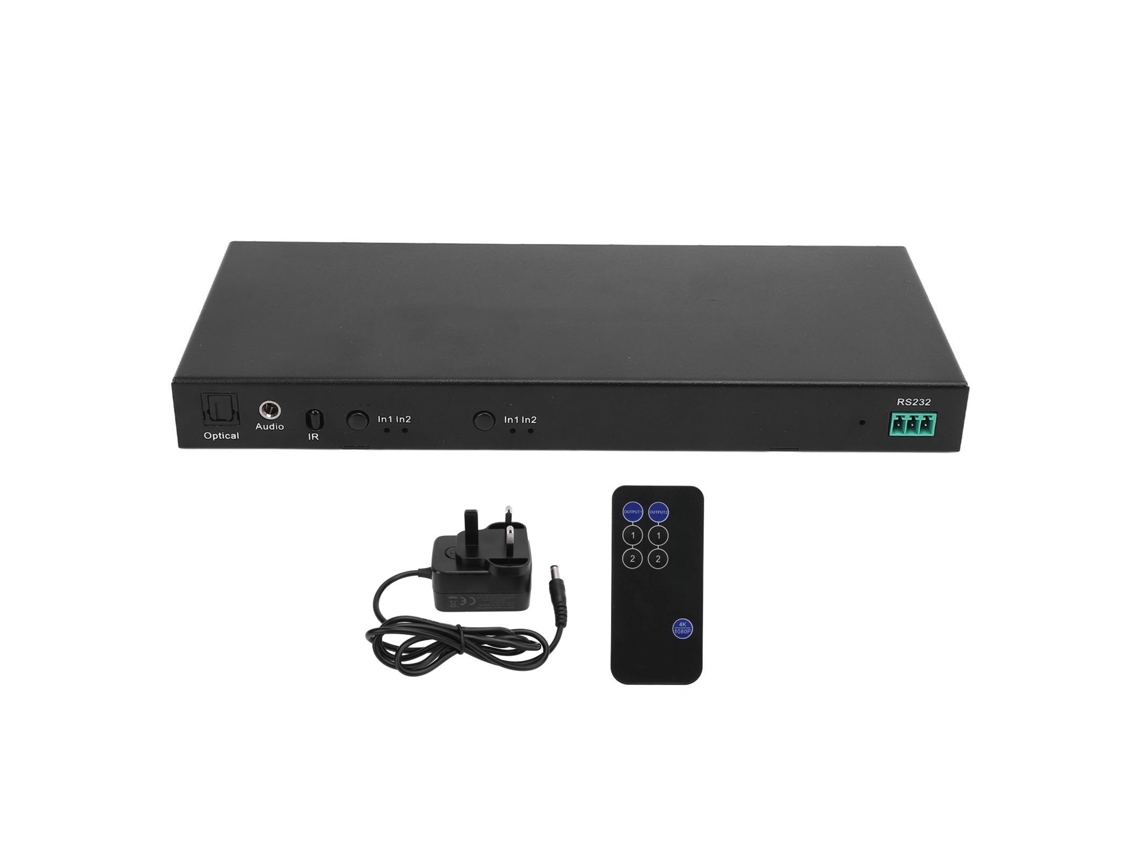 Switch Mali de interface de display HDMI, 2 entradas, 2 saídas, 4K 30Hz, comutação sem interrupções, plugue UK