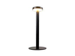 Lâmpada De Mesa Led Resistente À Água, Toque Regulável, Recarregável, Metálica Preta