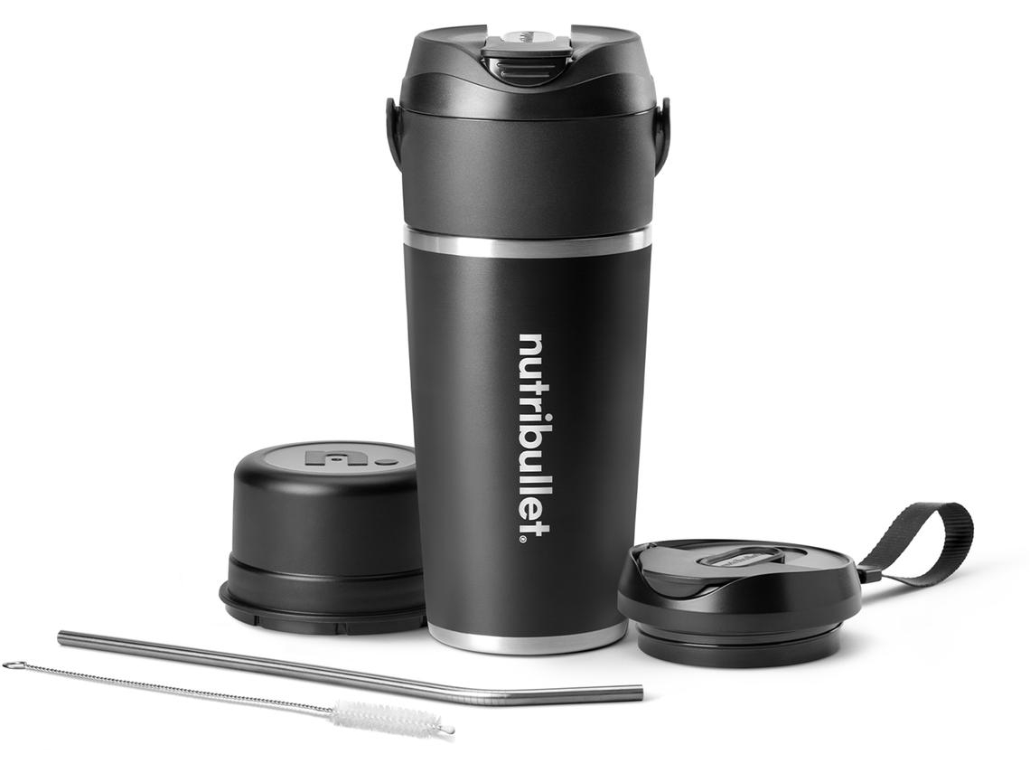 Liquidificador Portátil Nutribullet FLIP NBP016B (Preto e Inox - Copo Térmico 590 ml)
