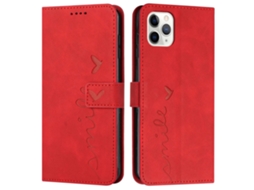 Capa Em Couro Pu, Para Apple Iphone 16 Pro Vermelho