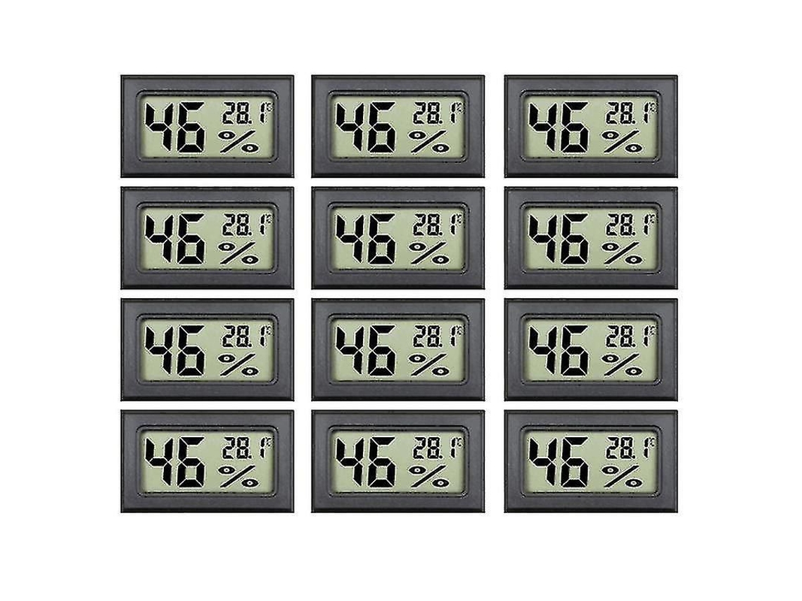 Pacote com 12 mini medidores digitais de temperatura e umidade com visor LCD S/MARCA