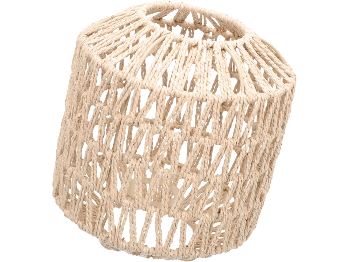 Lustre De Vime E Corda De Papel Com Lâmpadas, Decoração De Mesa E Pendentes No Teto. Estilo Retrô.