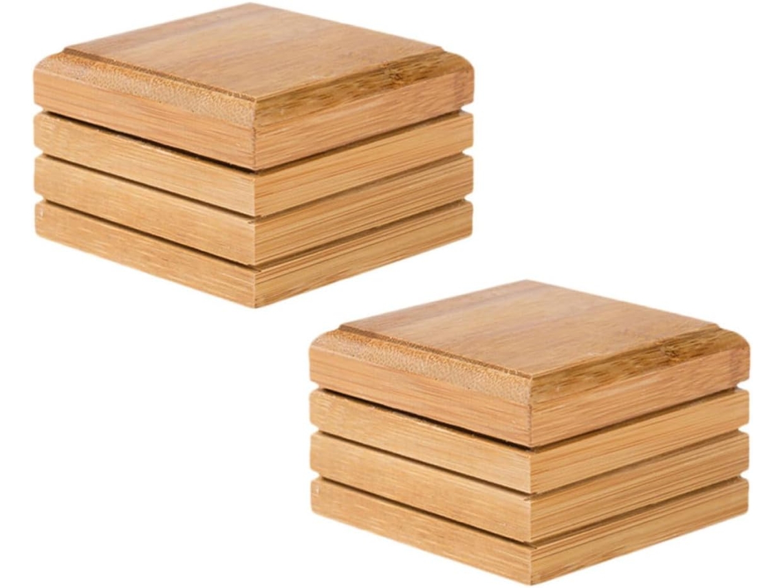 2 Saboneteiras de Bambu com Escoamento Compactas e Leves Formato Simples para Chuveiro Banheira CHABERLU