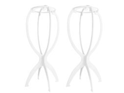 Suporte para Peruca Portátil, Dobrável, Resistente e Ideal para Viagens, com 35 Cm , Branco (2 Unidades). TAISHENGDA (13,8 Polegadas)