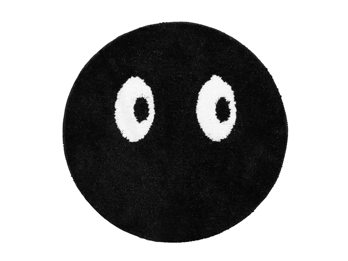 Tapete redondo fofo rosto preto 80x80cm | S/MARCA