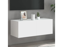Vidaxl Móvel De Parede Para Tv Com Luzes Led 80x35x31 Cm Branco