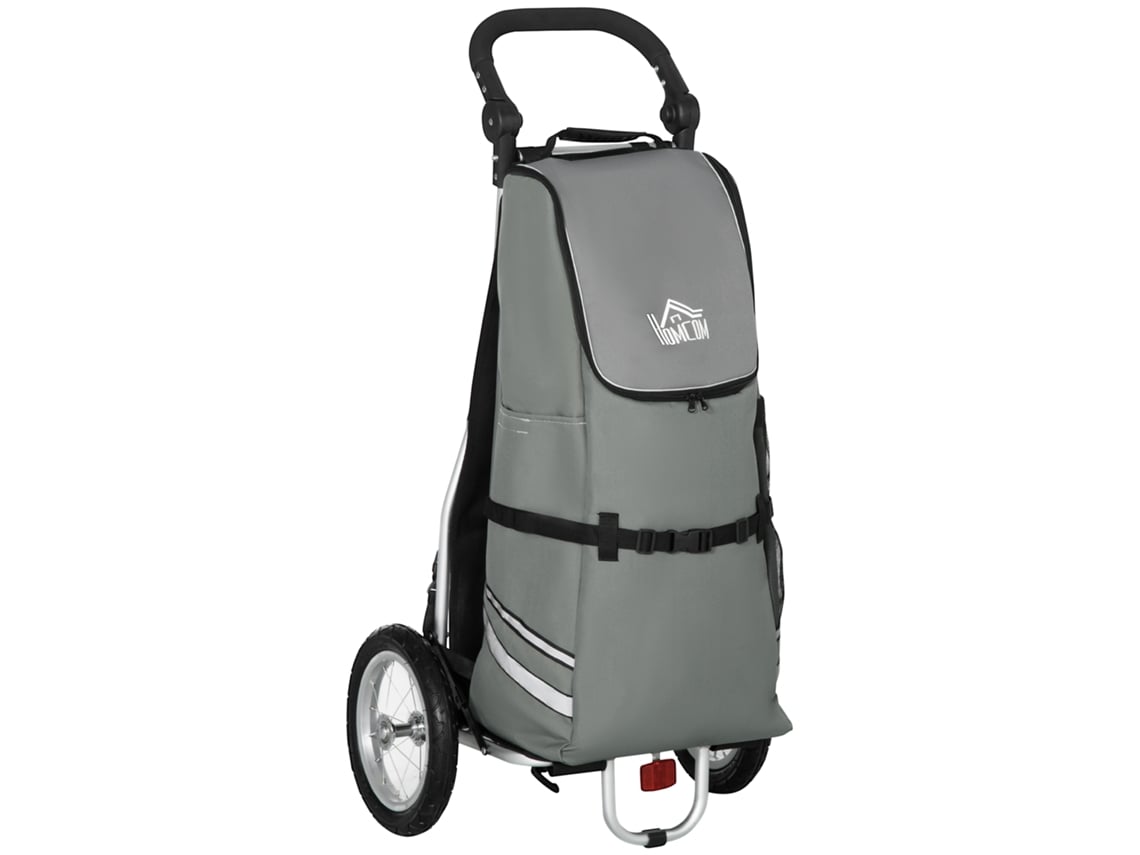 Reboque de carga e carrinho de compras 2 em 1 para reboques de bicicleta, com braçadeiras de conexão, 24,3 kg, 55 L, alumínio Oxford, Liptaptyn