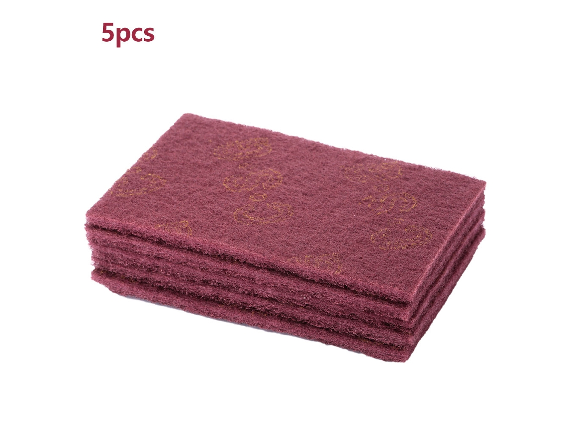 Escova de Limpeza Industrial 5 unidades Lixadeira Abrasiva Para Mão (Vermelho Fino)