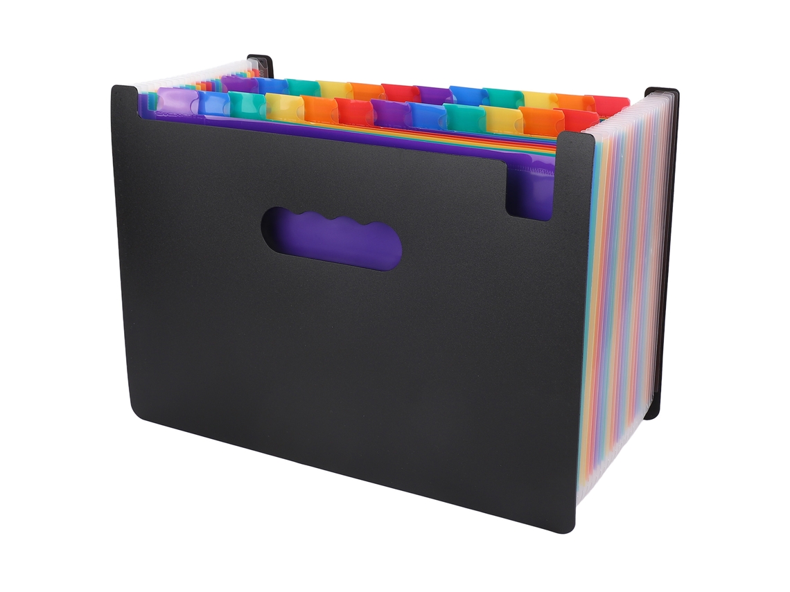 Pasta expansível Slowmoose com 24 compartimentos, organizador de documentos expansível de grande capacidade com abas coloridas para escritório e escola
