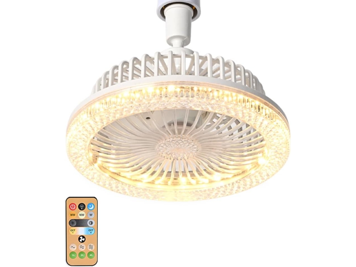 Luminária De Teto E27 Crystal, Estilo Ventilador Angular, Sem Pás,